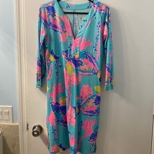Lilly Pulitzer Pima Cotton comfy fish and coral dress